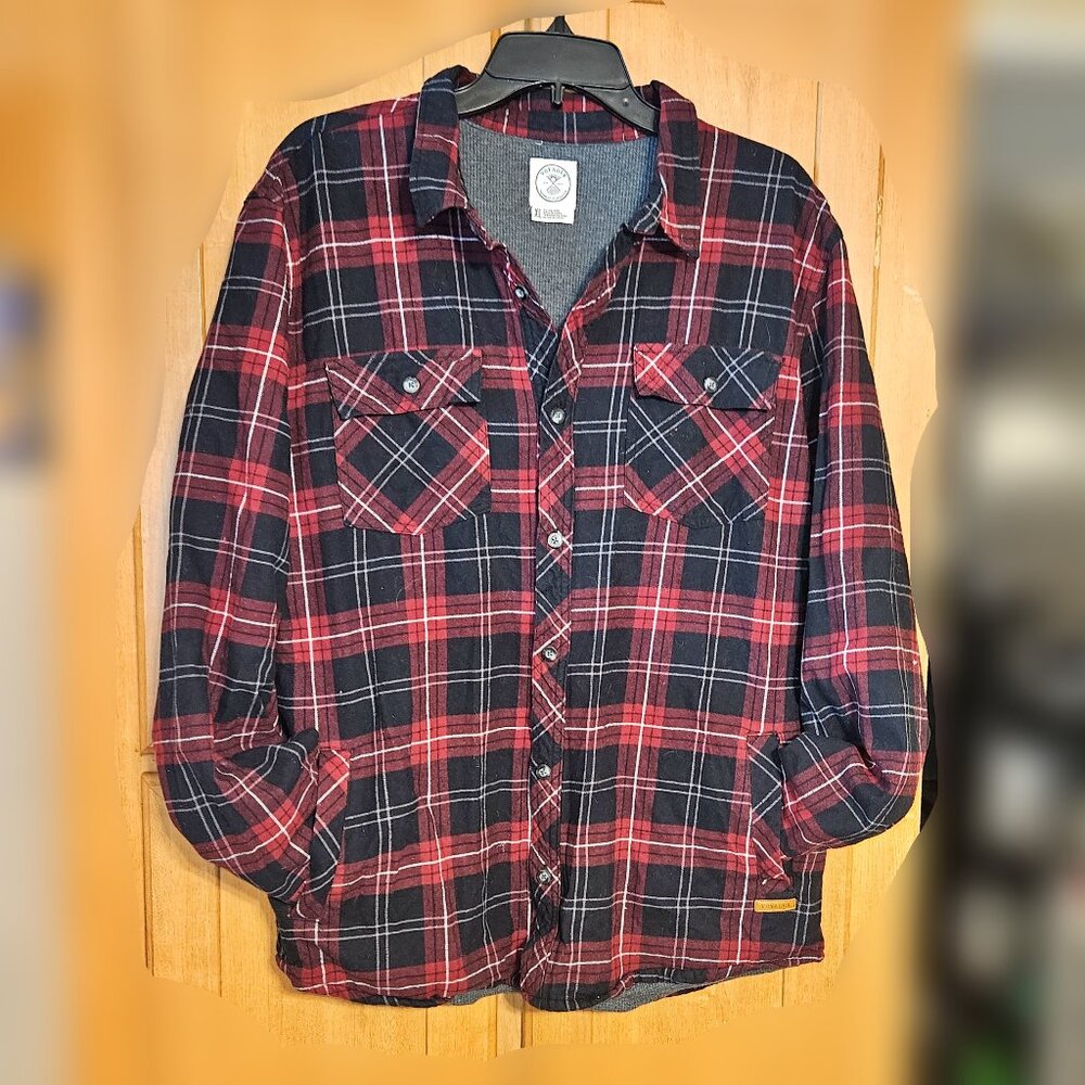 Voyager Men's Flannel Shacket with Waffle Thermal Lining ~ Size Extra Large